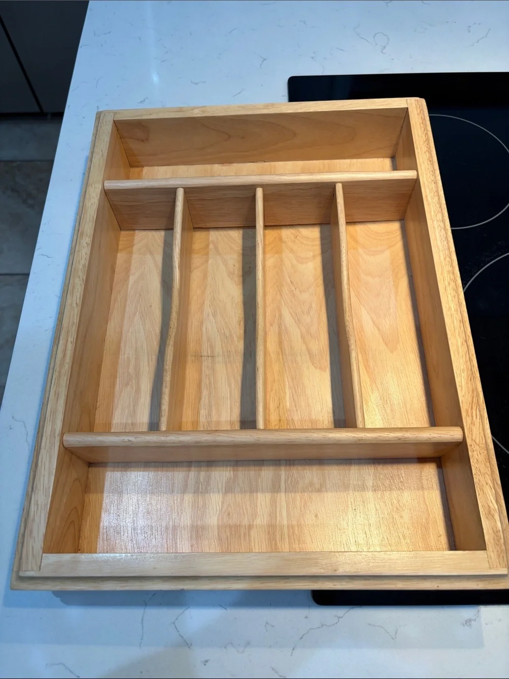 Gorham Wood Silverware Flatware Drawer Organizer Tray 6 Sections 16” X 12” X 3”